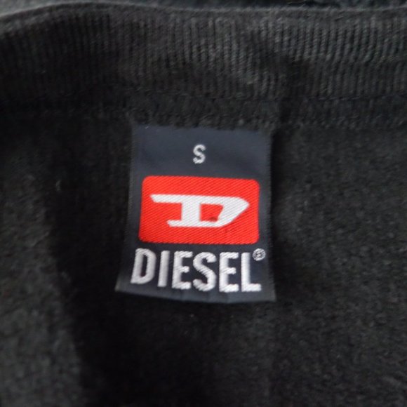 Diesel Indigo Tech Black Made in Turkey w/ Velcro Pocket Sweatshirt Size S - Picture 11 of 13